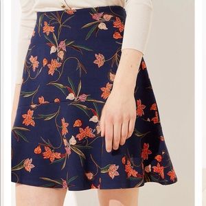 LOFT A-Line Floral Skirt